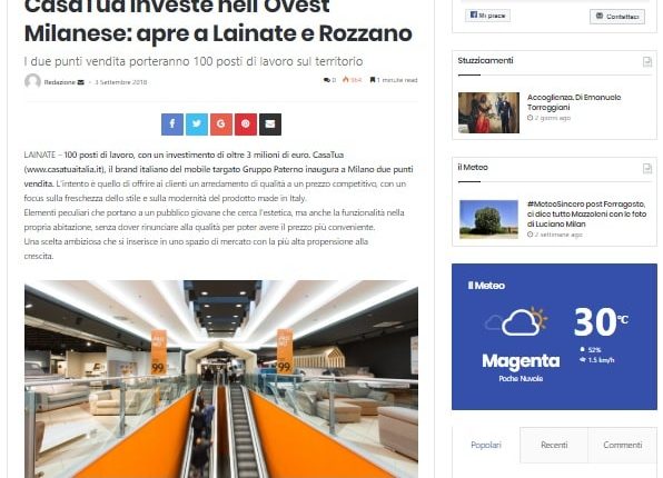 CasaTua investe nell'Ovest Milanese - apre a Lainate e Rozzano